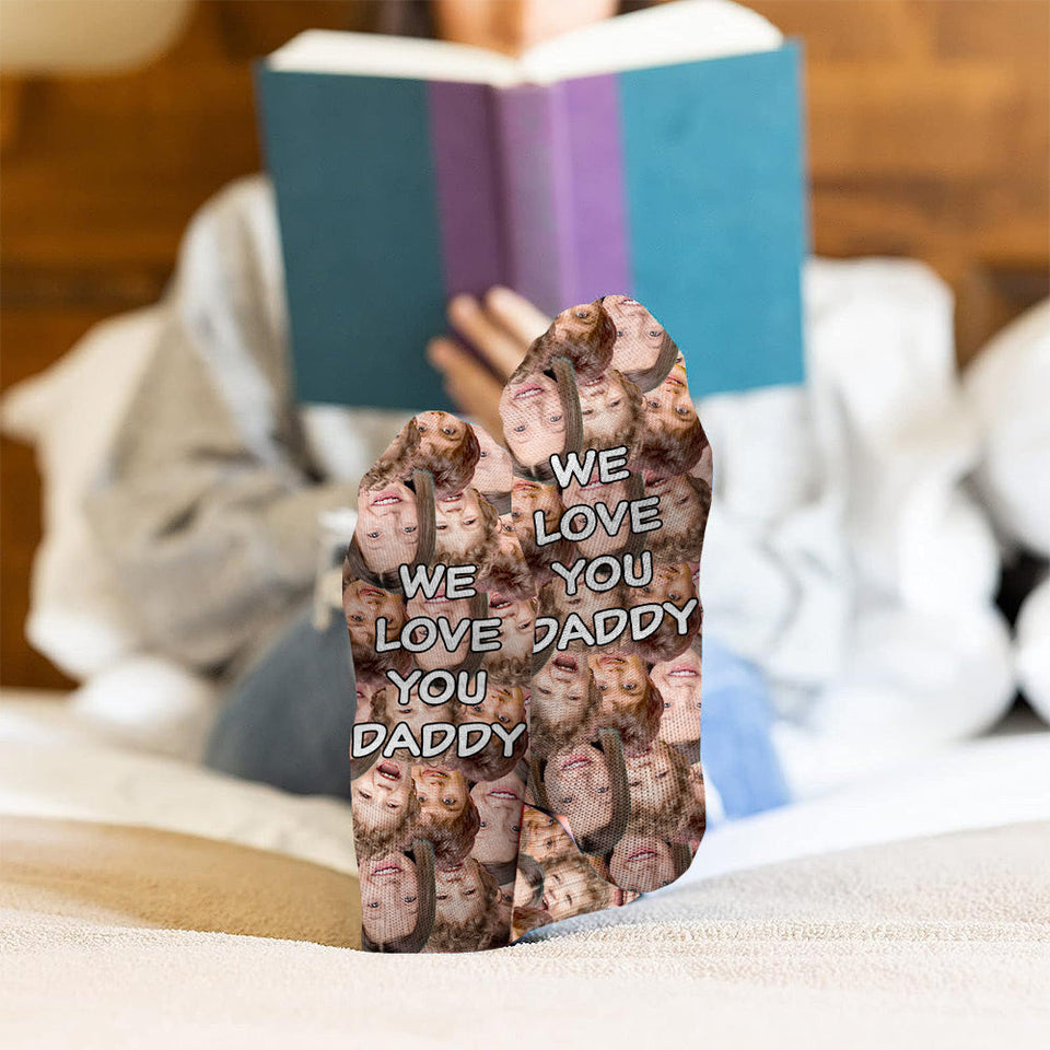 Love You Dad - Gift for dad, grandma, grandpa, mom, uncle, aunt, brother, sister, son, daughter, granddaughter, grandson, husband, wife, boyfriend, girlfriend - Personalized Socks