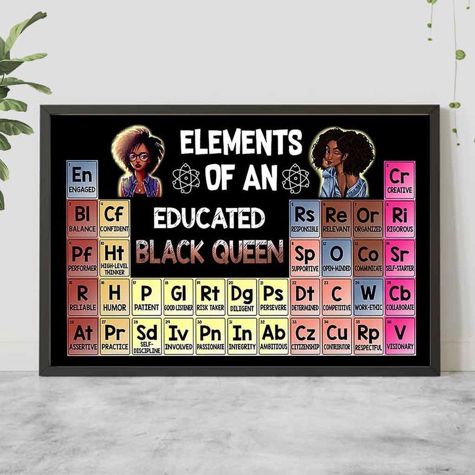 Elements Of An Educated Black Queen  - African American Poster 062021