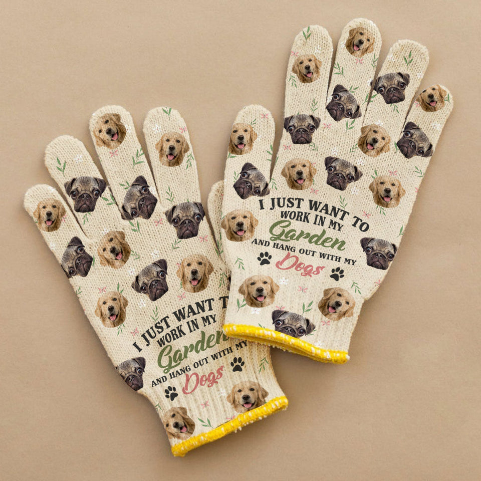 I Just Want To Work In My Garden And Hang Out - Personalized Gardening Garden Gloves