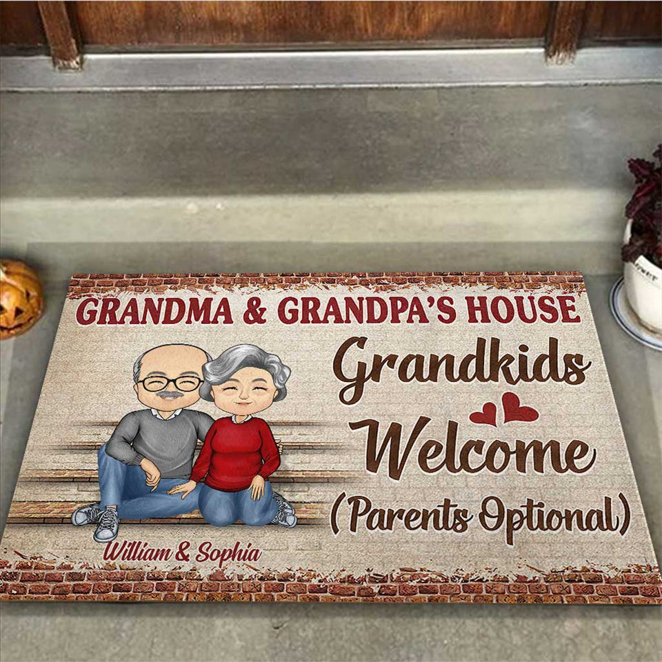 Grandma And Grandpa's House - Personalized Grandma Doormat