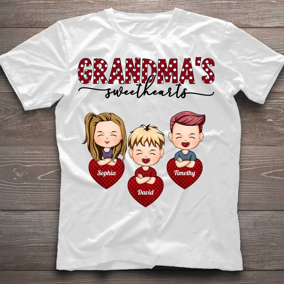 Grandma's Sweethearts - Personalized Valentine Grandma T-shirt and Hoodie