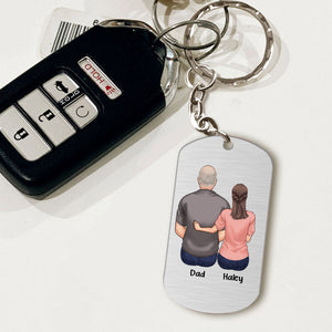To My Dad - Personalized Father's Day Father Stainless Steel Keychain