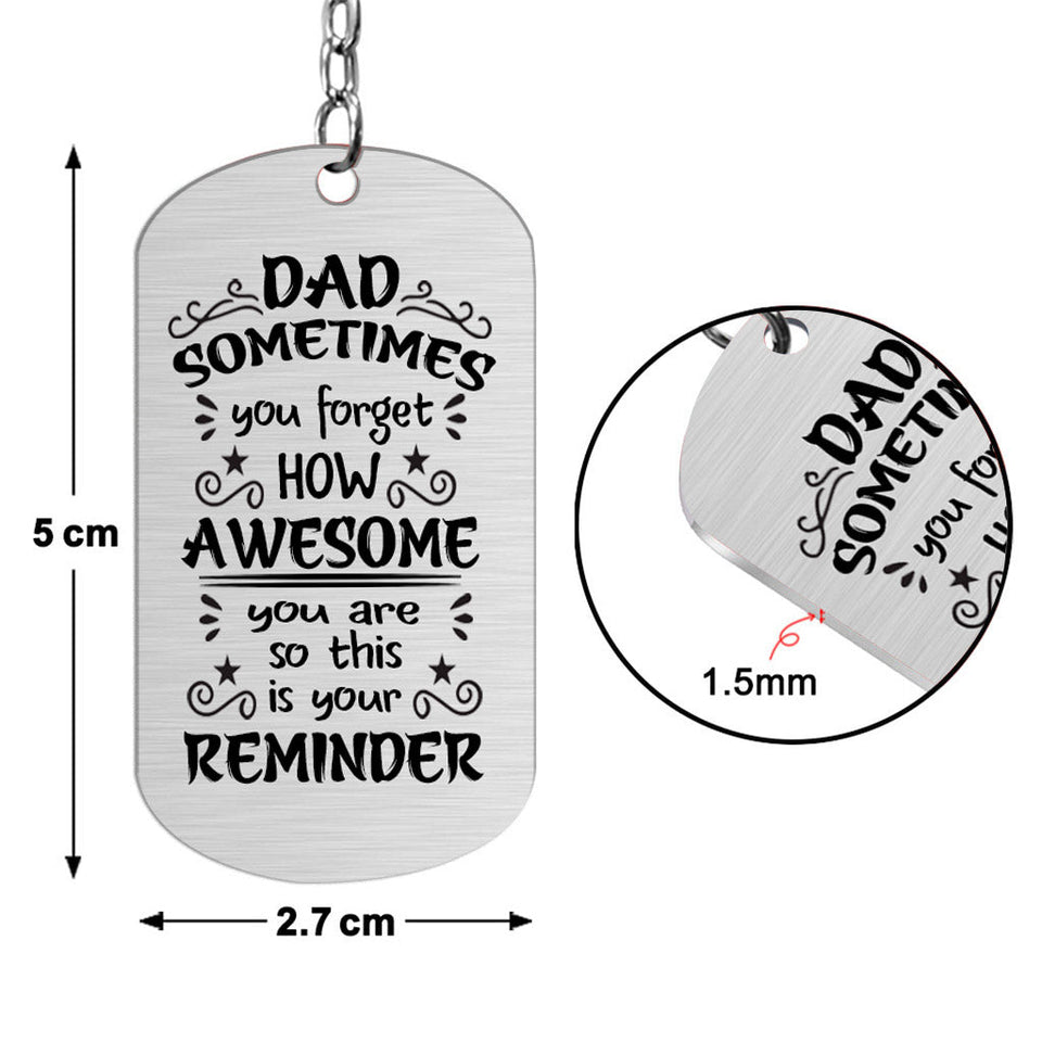 To My Dad - Personalized Father's Day Father Stainless Steel Keychain