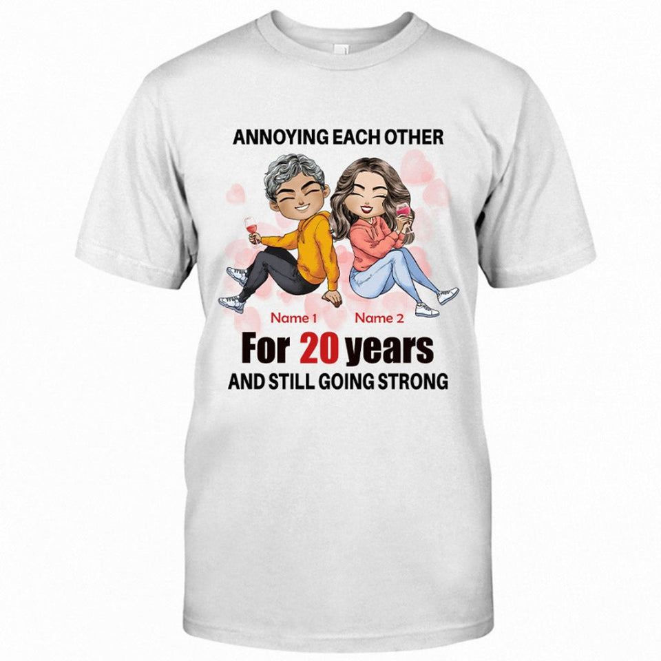 Husband And Wife Annoying Each Other - Personalized Couple T-shirt and Hoodie
