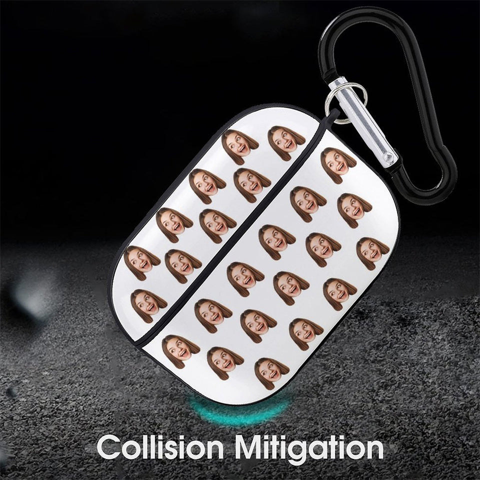 Custom Face Funny - Personalized Airpods Case Cover With Keychain