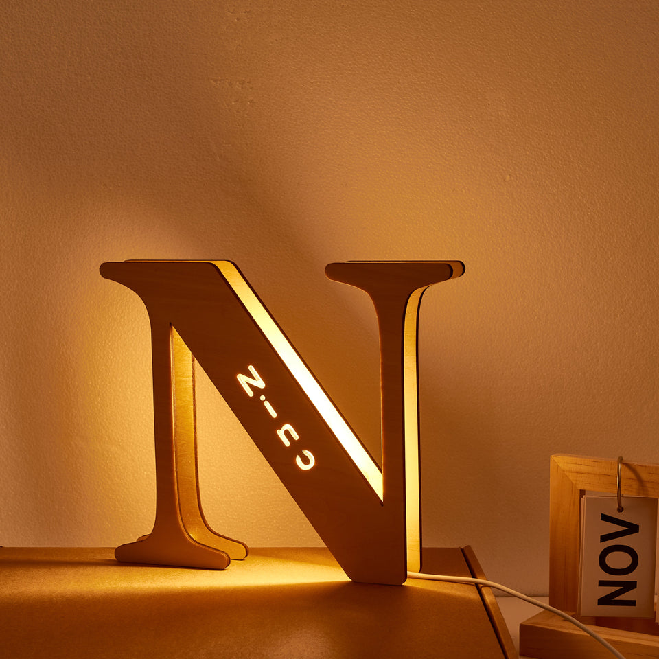 Wooden Letter - Personalized Any Letter With Name Lamp