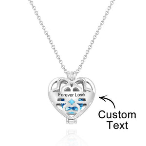Any Message - Personalized Heart Pendant Necklace With Birthstone