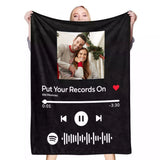 Music Code Song Photo Custom - Personalized Music Code Blanket