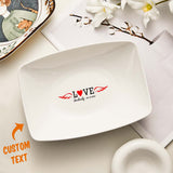 Name Engraved Tableware Plate Love Heart - gift for anyone, who lost a loved one - Personalized Plate