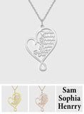 Personalized Family Heart-shaped Name Necklace
