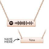 Personalized Bar Spotify Code Engraved Name Charm
