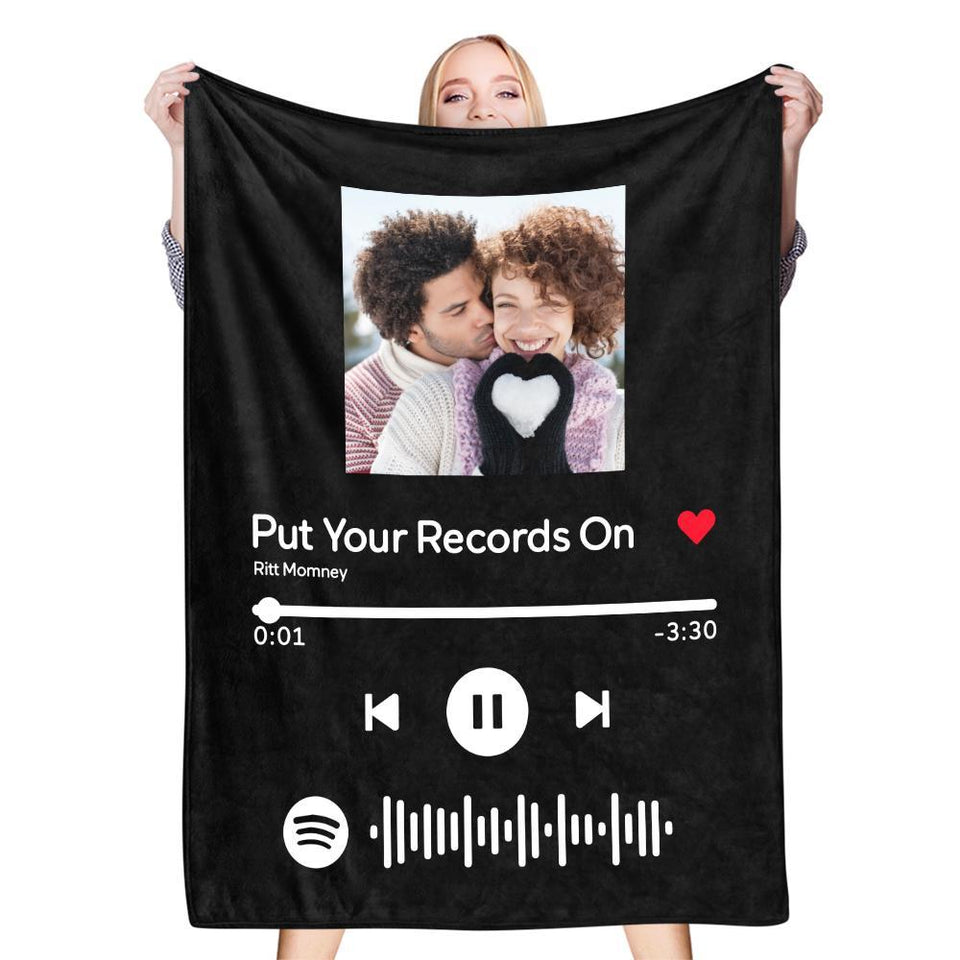 Music Code Song Photo Custom - Personalized Music Code Blanket