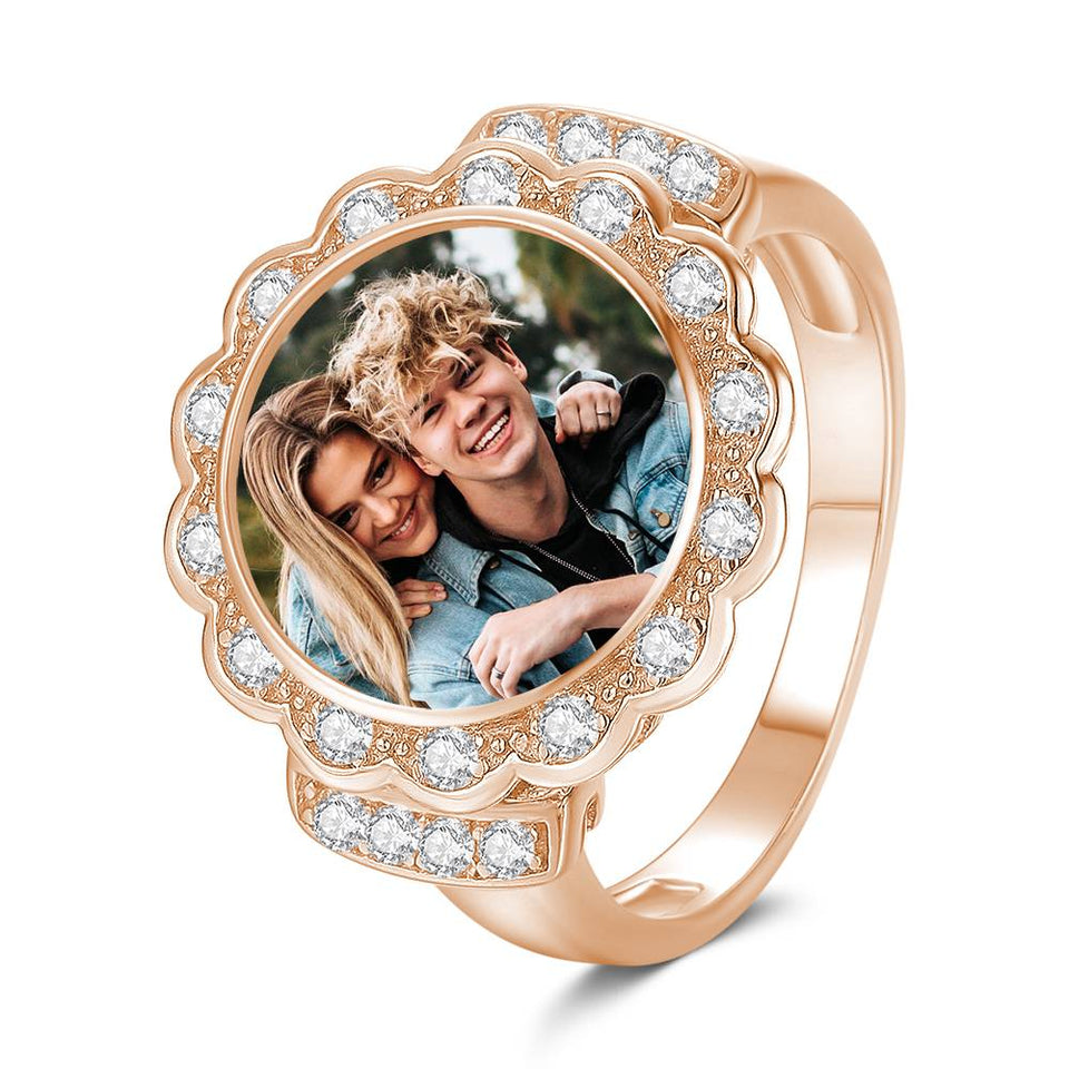 Any Photo - Personalized Zircon Photo Ring