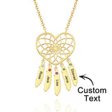 Family Name - Personalized Family Dreamcatcher Birthstone Necklace
