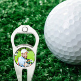 Funny Photo Ball Marker Multipurpose Bottle Opener - Golf gift for dad, him, boyfriend, husband, grandpa - Personalized Golf Fork Ball Marker