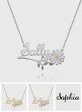 Any Name Daisy Flower - Personalized Daisy Name Necklace