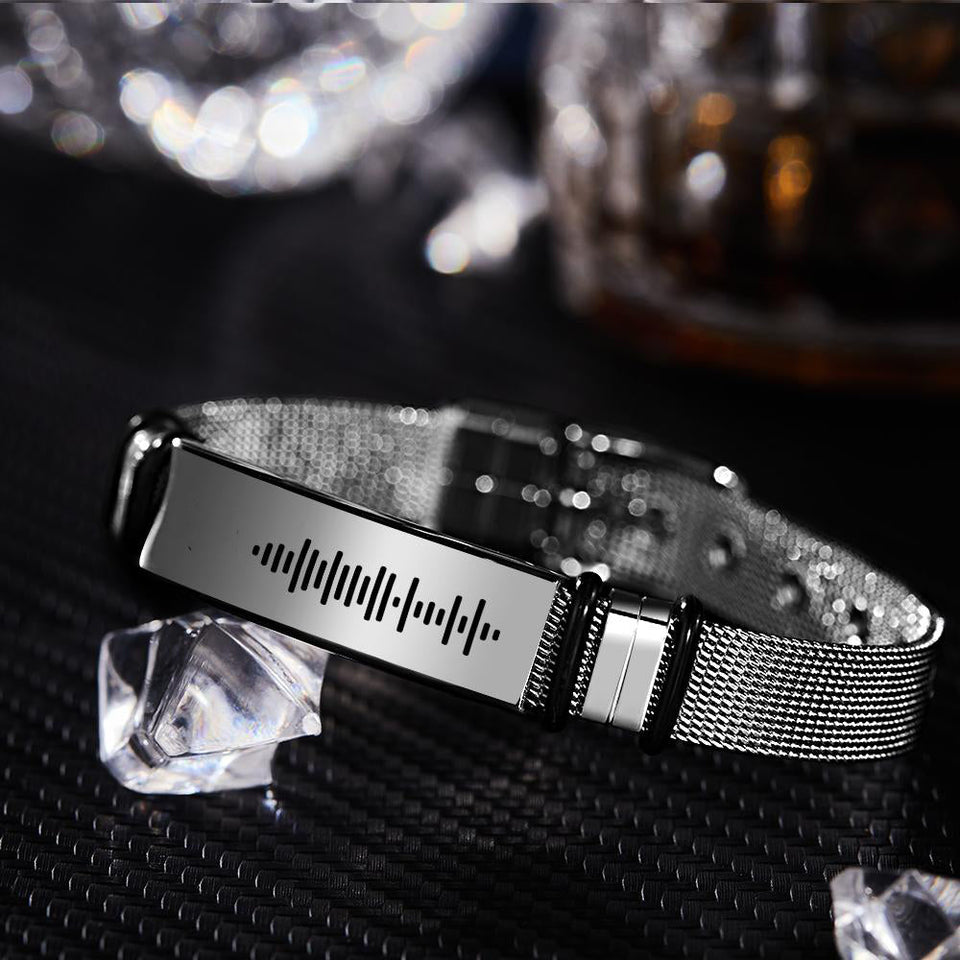 Music Code - Personalized Music Code Men Bracelet