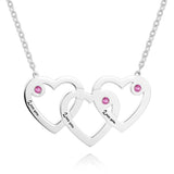 Triple Name - Personalized S925 Silver Triple Heart Name Necklace