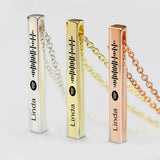 My Favorite Song - Personalized Flexible Square Shaped Bar Necklace