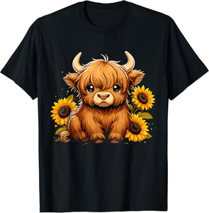 Sunflower Highland Cow Highland Cow T-shirt & Hoodie 0624