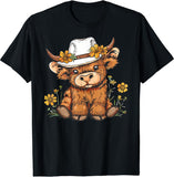 Cute Highland Cow And Flowers Highland Cow T-shirt & Hoodie 0624