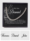 To My Boy - Personalized Son Cuban Chain Necklace