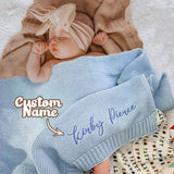 Name Embroidered - Personalized Newborn Embroidered Baby Blanket