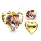 Any Photo - Personalized 14k Gold Heart Photo Charm