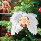 Forever In My Heart - Personalized Memorial Angel Feather Wings Hanging Ornament