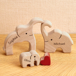 Elephant Family - Personalized Family Wooden Puzzle