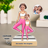 Like Mother Like Daughter - Personalized Yoga Mini Plaque Yoga Mother and Daughter