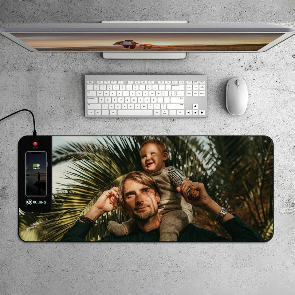 Any Photo - Personalized RGB Wireless Charger Photo LED Mouse Pad