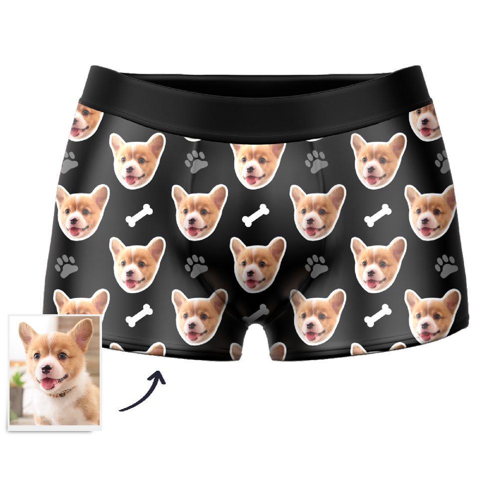 Custom Dog Face Boxers - Personalized Dog Men's boxer briefs