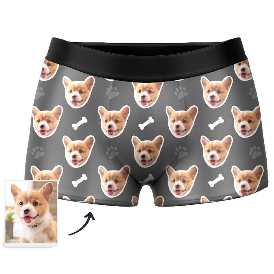 Custom Dog Face Boxers - Personalized Dog Men's boxer briefs