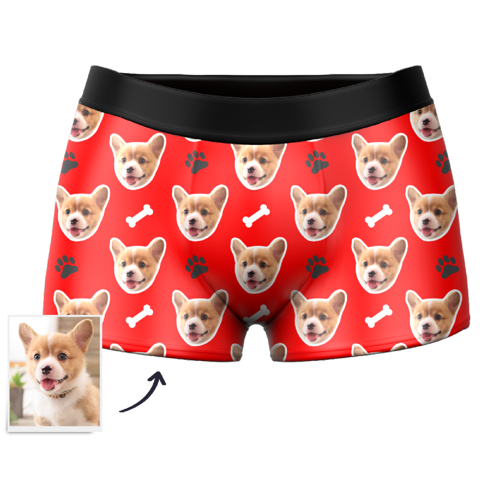 Custom Dog Face Boxers - Personalized Dog Men's boxer briefs