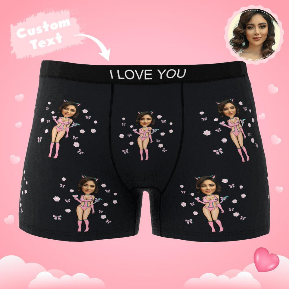 Custom Wife Or Girlfriend Face Boxers AR View - Personalized Couple Men's boxer briefs