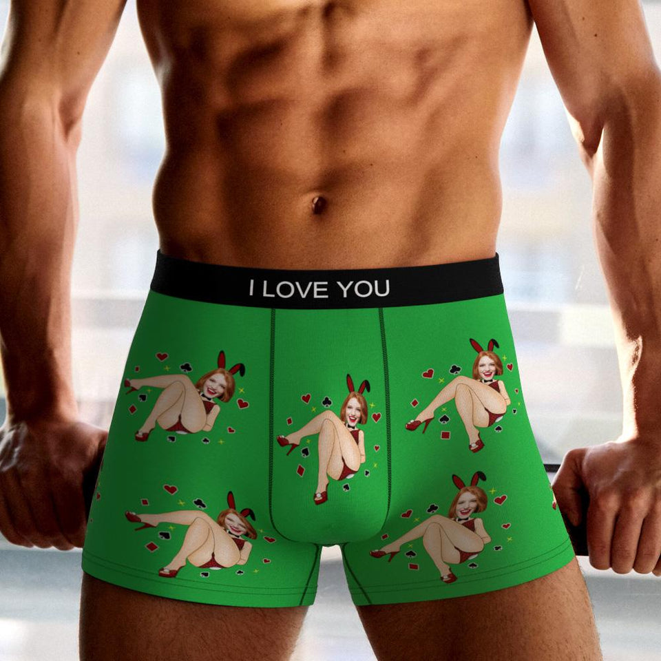 Custom Wife Or Girlfriend Face Boxers AR View - Personalized Couple Men's boxer briefs