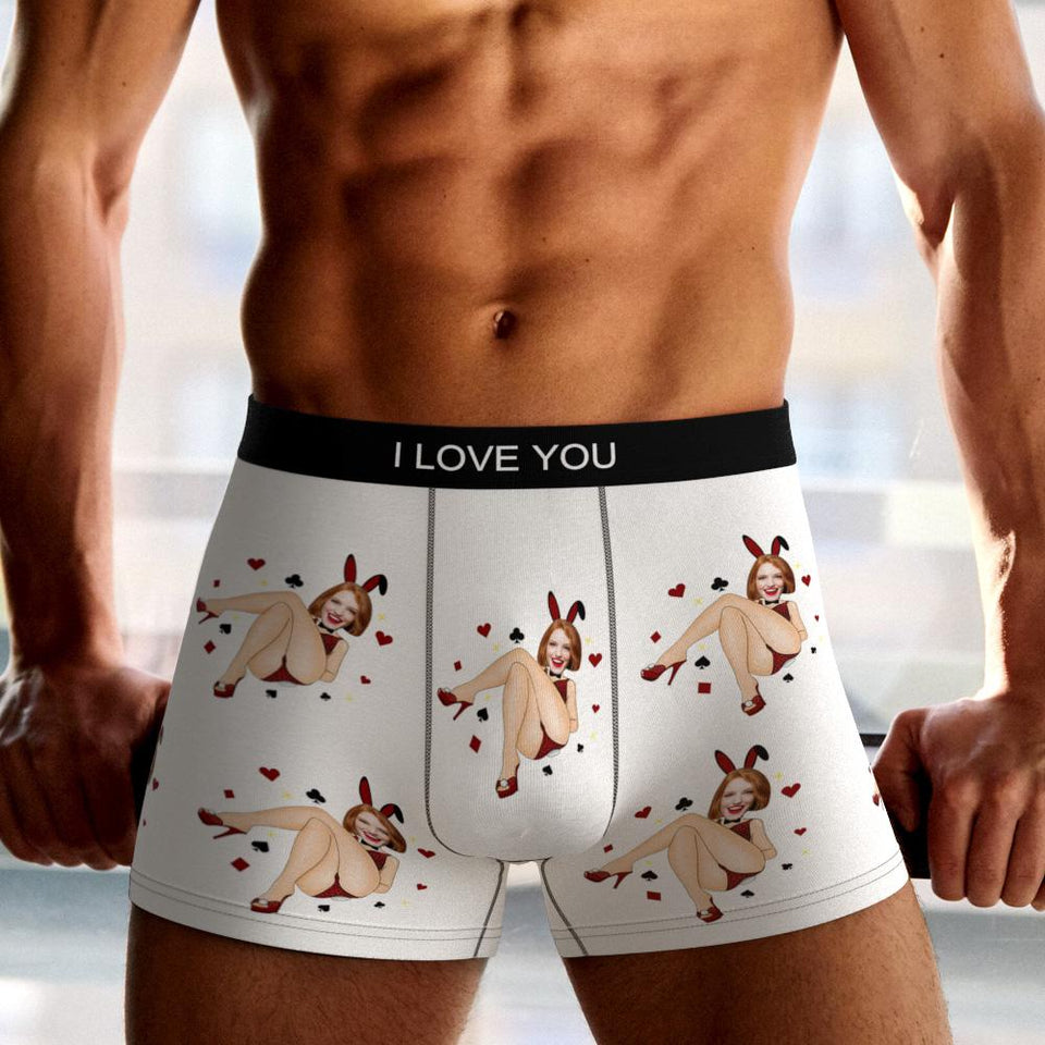 Custom Wife Or Girlfriend Face Boxers AR View - Personalized Couple Men's boxer briefs