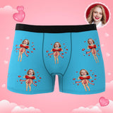 Custom Photo Boxer Red Bow AR View - Personalized Couple Men's boxer briefs