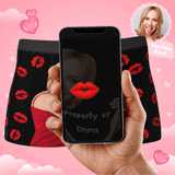 Custom Sexy Red Lips Boxers AR View - Personalized Couple Men's boxer briefs