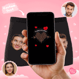 Custom Photo Boxer Electrocardiogram AR View - Personalized Couple Men's boxer briefs
