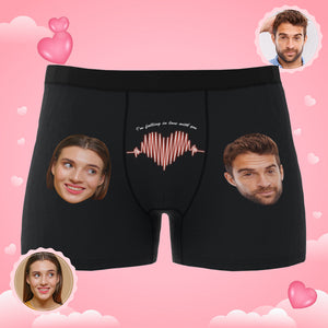 Custom Photo Boxer Electrocardiogram AR View - Personalized Couple Men's boxer briefs
