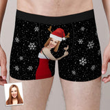 Custom Wife Or Girlfriend Face Boxers Christmas Gift For Men AR View - Personalized Couple Men's boxer briefs