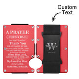 A Prayer For My Dad - Personalized Memorial Engraved Metal RFID Blocking Card Holder