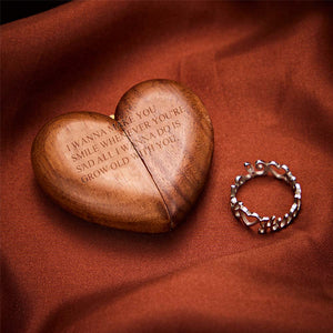 Custom Text - Personalized Custom Text Secret Engraved Heart Shape Ring Box