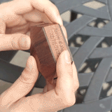 Custom Initial And Text - Personalized Initial Wooden Rotating Ring Box