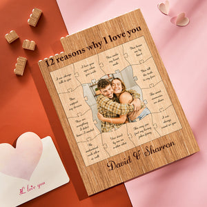 Reasons I Love You - Personalized Couple Photo Building Block Puzzle