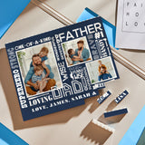 Brave Father - Personalized Father Photo Building Block Puzzle