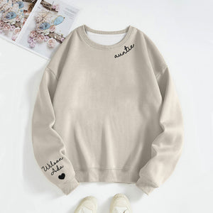 Custom Text Sweatshirt Personalized Names Round Neck - Personalized Family Sweatshirt