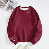 Custom Text Sweatshirt Personalized Names Round Neck - Personalized Family Sweatshirt